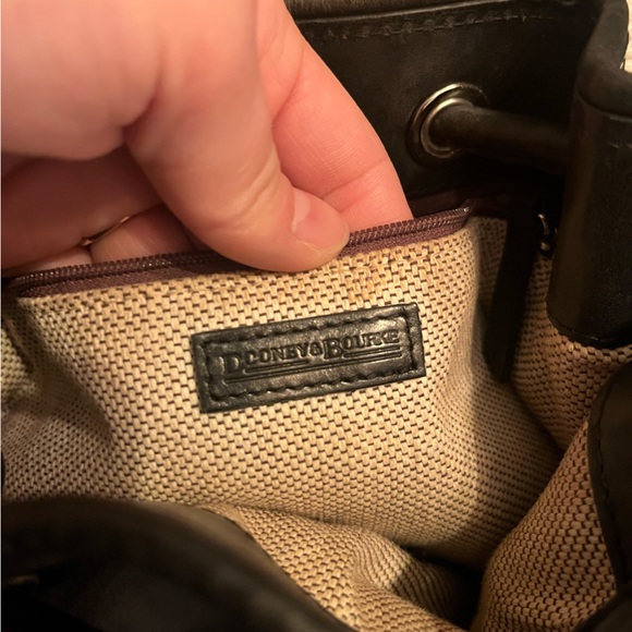 Vintage Dooney& Bourke black pebbled leather bucket drawstring bag - Picture 14 of 16